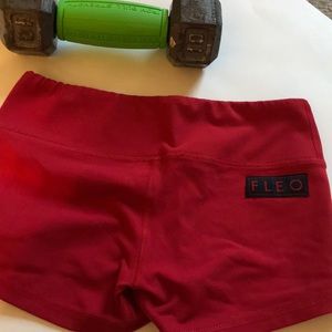 Sexy fire engine red FLEO shorts.